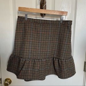 J Crew Mercantile fall houndstooth pattern skirt